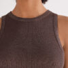 Ribbet bomuldslamé-tanktop Ribbet bomuldslamé-tanktop