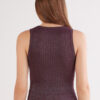Ribbet bomuldslamé-tanktop Ribbet bomuldslamé-tanktop
