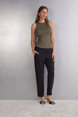 Ribbet tanktop i superior bomuld