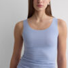 Råkantet bomulds-tanktop med rund hals Råkantet bomulds-tanktop med rund hals