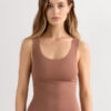 Råkantet bomulds-tanktop med rund hals Råkantet bomulds-tanktop med rund hals
