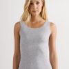 Råkantet bomulds-tanktop med rund hals Råkantet bomulds-tanktop med rund hals