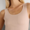 Råkantet bomulds-tanktop med rund hals Råkantet bomulds-tanktop med rund hals