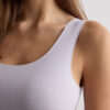 Råkantet bomulds-tanktop med rund hals Råkantet bomulds-tanktop med rund hals