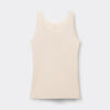 Råkantet bomulds-tanktop med rund hals Råkantet bomulds-tanktop med rund hals