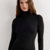 Rullekravebluse i modal light med cashmere lame