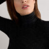 Rullekravebluse i modal light med cashmere lame