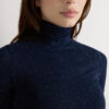 Rullekravebluse i modal light med cashmere lame