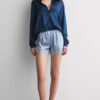 Silkeshorts med blondekant Silkeshorts med blondekant