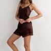 Silkeshorts med blondekant Silkeshorts med blondekant
