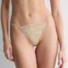 Silky Flowers silke- og blonder-Thong-stringtrusse Silky Flowers silke- og blonder-Thong-stringtrusse