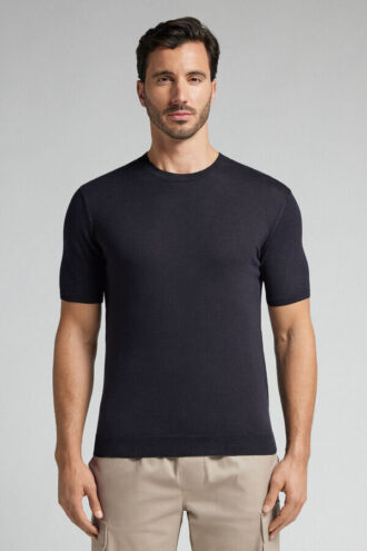 Slub bomuldsstrikket T-shirt Slub bomuldsstrikket T-shirt