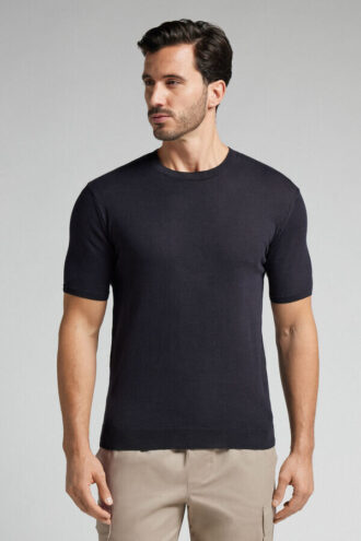 Slub bomuldsstrikket T-shirt Slub bomuldsstrikket T-shirt