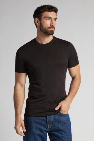 Stretch-merinould-T-shirt med korte ærmer