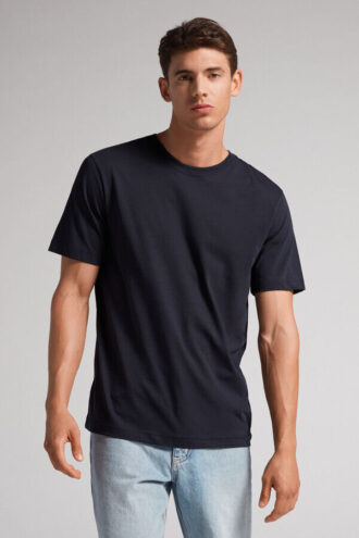 T-shirt i ekstrafin bomuld med regular fit
