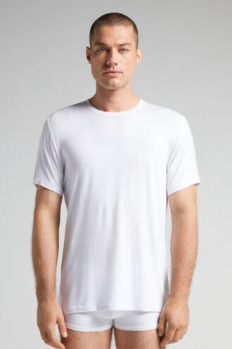 T-shirt i modal og silke