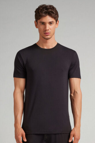 T-shirt i modal og silke