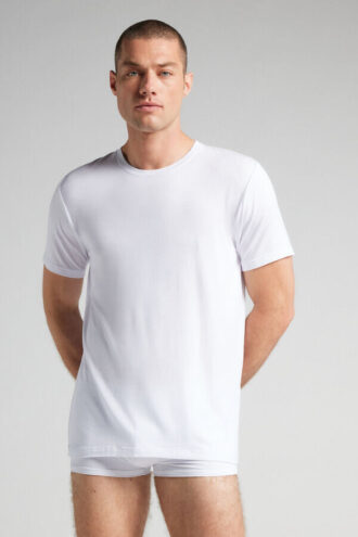 T-shirt i modal og silke