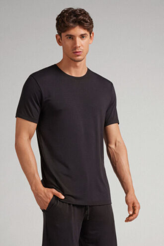 T-shirt i modal og silke