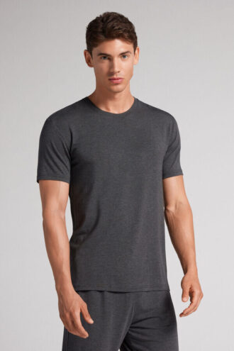 T-shirt i modal og silke