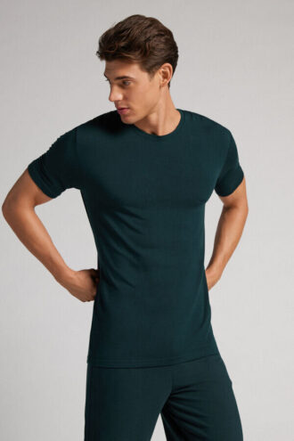T-shirt i modal og silke T-shirt i modal og silke