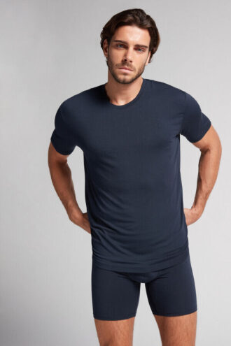 T-shirt i modal og silke