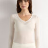 V-halsbluse i ultralet modal med kashmir V-halsbluse i ultralet modal med kashmir
