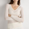 V-halsbluse i ultralet modal med kashmir V-halsbluse i ultralet modal med kashmir